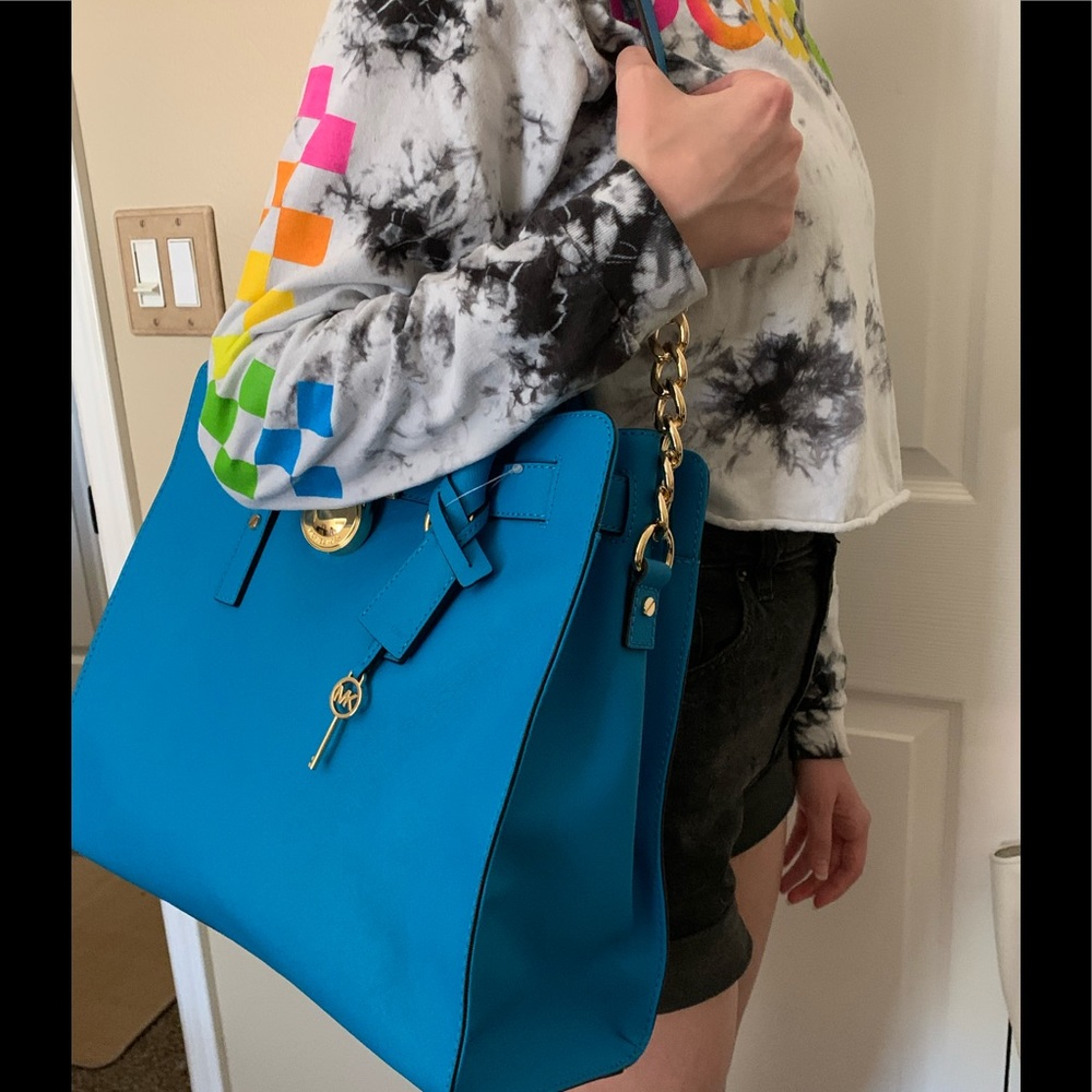 Michael Kors Blue Hamilton Bag and Wallet NWT - Picture 2 of 8